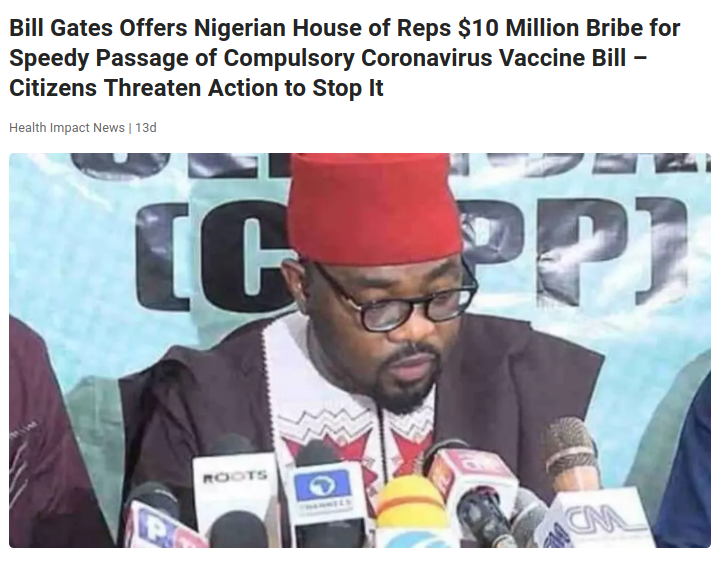 Nigerian House of Reps offered $10 million